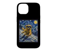Carcasa para iPhone 14 Esquí Golden Retriever Art Skiier Perro en Ski Hill