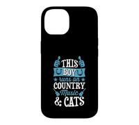 Carcasa para iPhone 14 Este Chico Corre con música Country y Gatos