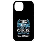Carcasa para iPhone 14 Este Chico Corre en música Country y bibliotecas