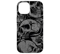 Carcasa para iPhone 14 Estilo 90s Gris Negro Cráneos Tatuaje Tradicional Americano