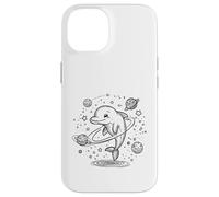 Carcasa para iPhone 14 Explorador cósmico delfín Sonriente con Planetas y Estrellas