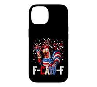 Carcasa para iPhone 14 F Caw F Funny 4th of July American Flag Rooster Meme