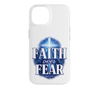 Carcasa para iPhone 14 Faith Over Fear Phil 4:13 Cruz Cristiana versículo bíblico