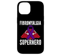 Carcasa para iPhone 14 Fibromialgia Superhero Warrior Fighter Purple Ribbon