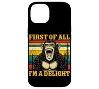 Carcasa para iPhone 14 First of All I'm A Delight Vintage Monkey Funny Chimpancé