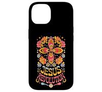 Carcasa para iPhone 14 Flor Hippie Retro Maravillosa de la Revolución de Jesús, fe Cristiana