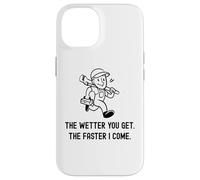Carcasa para iPhone 14 Fontanero Divertido Cuanto más húmedo te vuelves más rápido vengo. Fontanería