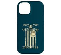Carcasa para iPhone 14 Freedom Isnt Free Patriotic Eagle Bird Diseño de Bandera Estadounidense