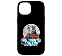 Carcasa para iPhone 14 Full Throttle Lunacy Howling Biker Wolf Graphic
