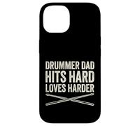 Carcasa para iPhone 14 Funny Dad Vintage Papa Rock Metal Tambores Hits Music Gift