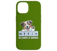 Carcasa para iPhone 14 Funny Elements of Happiness Blue Merle Aussie Lover
