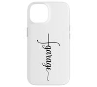 Carcasa para iPhone 14 Funny Garage Car Mechanic Husband Dad - Señal de Cruz Vertical