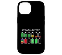 Carcasa para iPhone 14 Funny Introvert Humor Energy Level Graphic Anti Social Fun
