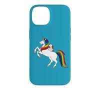 Carcasa para iPhone 14 Funny Kawaii Womens Girls Unicorn Rainbow Happy Pug Lover