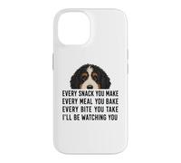 Carcasa para iPhone 14 Funny Mens Womens Every Snack Make Begging Bernedoodle Dog