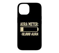 Carcasa para iPhone 14 Funny Negative Aura Points Farming Aura Meter Minus 10,000
