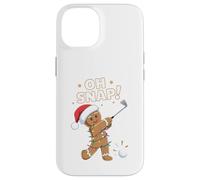 Carcasa para iPhone 14 Funny Oh Snap Gingerbread Golf Christmas Holiday Art