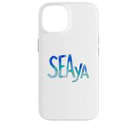 Carcasa para iPhone 14 Funny Sea Ya Sea Glass Watercolor Cute Beach Lovers
