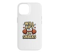 Carcasa para iPhone 14 Funny Will Lift For Snacks Sarcástico Fitness Entrenamiento Citas