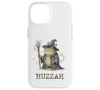 Carcasa para iPhone 14 Funny Wizard Frog Huzzah Meme Fantasy Humor Cottagecore