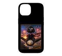 Carcasa para iPhone 14 Gafas con diseño de Perro caniche Negro sobre águila Calva con Bandera Americana