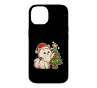 Carcasa para iPhone 14 Gato Blanco Decora el árbol