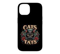 Carcasa para iPhone 14 Gatos y Tatuajes Gato Negro Artista del Tatuaje