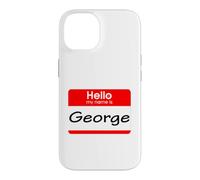Carcasa para iPhone 14 George, Hola, me llamo Etiqueta, Placa