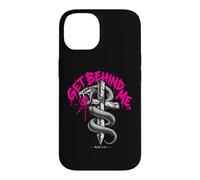 Carcasa para iPhone 14 Get Behind Me Mark 8:33 Cita de Jesús Cruz de Serpiente Cristiana