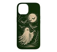 Carcasa para iPhone 14 Ghost Bats Moon Spooky Haunted Espeluznante Halloween