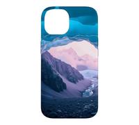 Carcasa para iPhone 14 Glacier Ice Cave Mountain Valley Artico Paisaje Obra De Arte