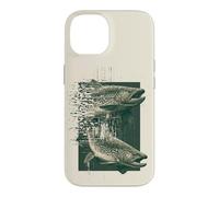 Carcasa para iPhone 14 Glitch Trucha Pesca Gráfico Retro Digital Fish Design