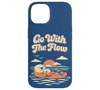 Carcasa para iPhone 14 Go with The Flow Cute Sea Otter Retro Animal