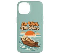 Carcasa para iPhone 14 Go with The Flow Sea Otter Retro Animal