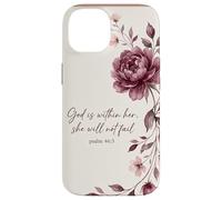 Carcasa para iPhone 14 God is Within Her, She Will Not Fail Cristiana Flores Fe Art