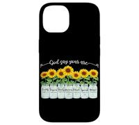Carcasa para iPhone 14 God Says You Are Girasol Mason Jar Christian Religious