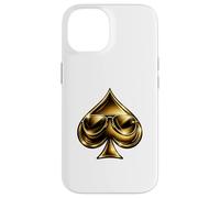 Carcasa para iPhone 14 Golden Spade Sunglasses Poker Casino Lucky Symbol