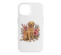 Carcasa para iPhone 14 Goldie Sporting Dog Vintage Flowers Floral Golden Retriever