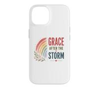 Carcasa para iPhone 14 Gracia después de la tormenta Boho Rainbow Oración Cristiana Positiva