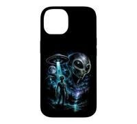 Carcasa para iPhone 14 Gráfico Misterioso de Ciencia ficción sobre secuestro de ovnis alienígenas, Encuentro cósmico
