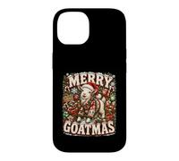 Carcasa para iPhone 14 Gráfico navideño Retro de Farm Goat Merry Goatmas