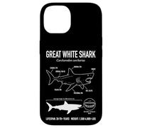 Carcasa para iPhone 14 Gran Tiburón Blanco Anatomía Océano