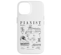 Carcasa para iPhone 14 Grand Piano Old Vintage Patent Pianist Dibujo Print