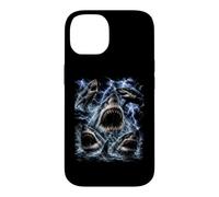Carcasa para iPhone 14 Great White Shark Storm Funny Ocean Animal Marine Graphic