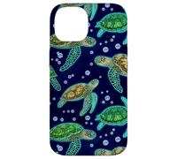 Carcasa para iPhone 14 Green Sea Turtle Marine Life Ocean Decorative Pattern