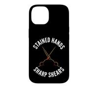 Carcasa para iPhone 14 Hairstylist Stained Hands Sharp Shears Cosmetologist