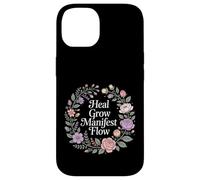 Carcasa para iPhone 14 Heal Grow Manifest Flow Mentalidad de Bienestar Espiritual
