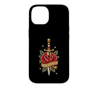 Carcasa para iPhone 14 Hold Fast Dagger Rose Traditional Tattoo Flash Old Ink