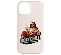Carcasa para iPhone 14 Holy Chill Funny Jesus Coffee Humor Pecar no es Ganar