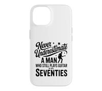 Carcasa para iPhone 14 Hombre Que todavía Toca la Guitarra en Sus Setenta Guitarrista Retro